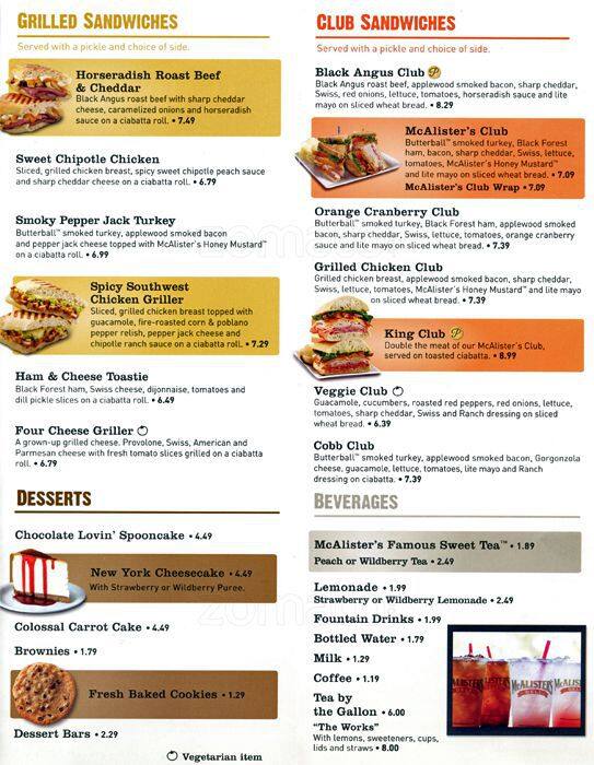 McAlisters Deli, Aurora, Denver - Urbanspoon/Zomato image regarding Mcalisters Deli Printable Menu titled McAlisters Deli, Aurora, Denver - Urbanspoon/Zomato